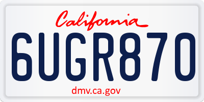 CA license plate 6UGR870