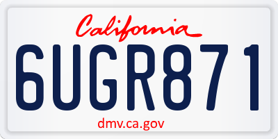 CA license plate 6UGR871