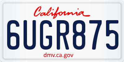 CA license plate 6UGR875