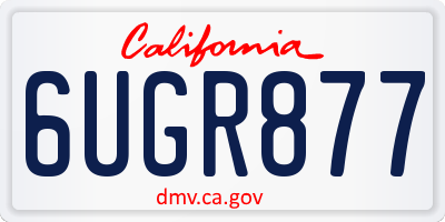 CA license plate 6UGR877
