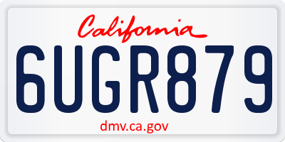 CA license plate 6UGR879