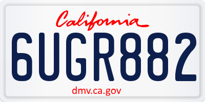 CA license plate 6UGR882