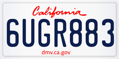 CA license plate 6UGR883