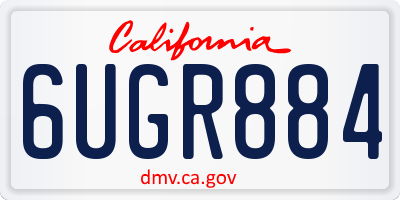CA license plate 6UGR884