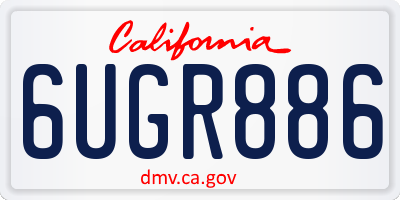CA license plate 6UGR886