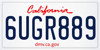 CA license plate 6UGR889