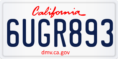CA license plate 6UGR893