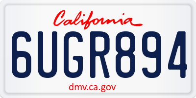 CA license plate 6UGR894