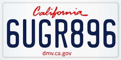 CA license plate 6UGR896