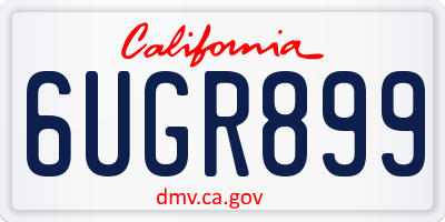 CA license plate 6UGR899