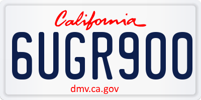 CA license plate 6UGR900