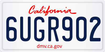 CA license plate 6UGR902