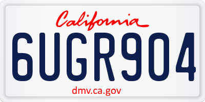 CA license plate 6UGR904