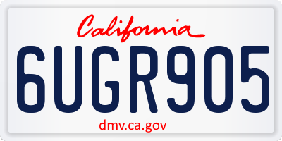 CA license plate 6UGR905