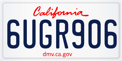 CA license plate 6UGR906