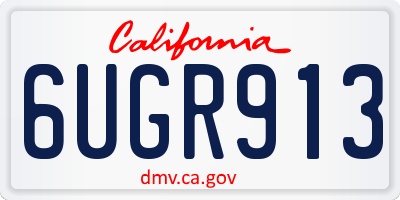 CA license plate 6UGR913