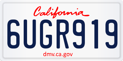 CA license plate 6UGR919