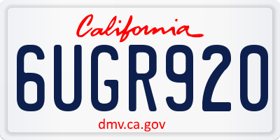 CA license plate 6UGR920