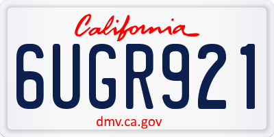 CA license plate 6UGR921