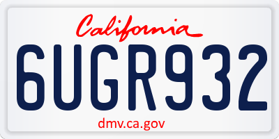 CA license plate 6UGR932