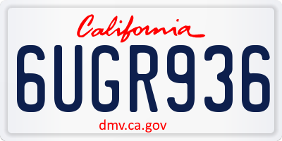 CA license plate 6UGR936
