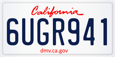 CA license plate 6UGR941