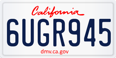 CA license plate 6UGR945