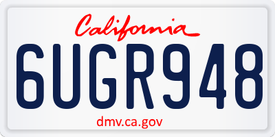 CA license plate 6UGR948