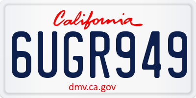 CA license plate 6UGR949