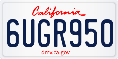 CA license plate 6UGR950
