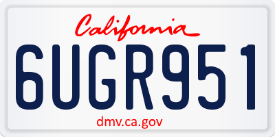 CA license plate 6UGR951