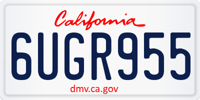 CA license plate 6UGR955