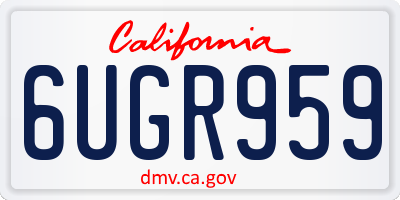 CA license plate 6UGR959