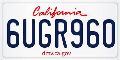 CA license plate 6UGR960
