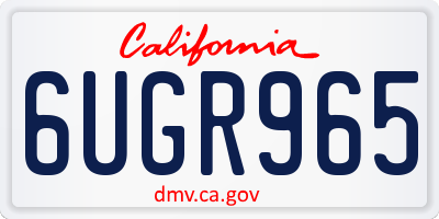 CA license plate 6UGR965