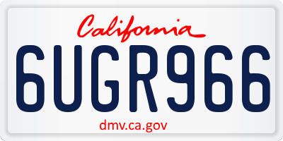 CA license plate 6UGR966