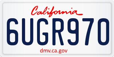 CA license plate 6UGR970
