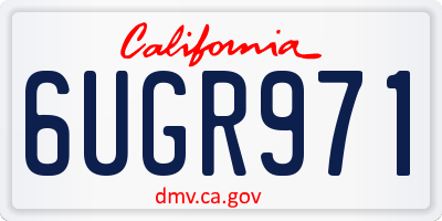 CA license plate 6UGR971