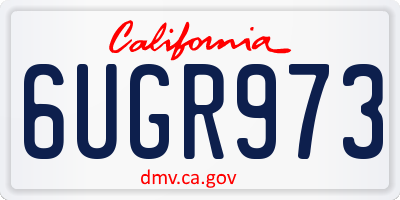 CA license plate 6UGR973