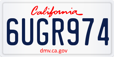 CA license plate 6UGR974