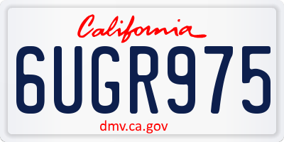 CA license plate 6UGR975