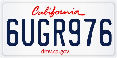 CA license plate 6UGR976