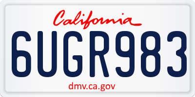 CA license plate 6UGR983