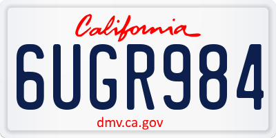 CA license plate 6UGR984
