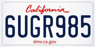 CA license plate 6UGR985