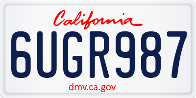 CA license plate 6UGR987