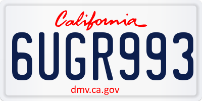 CA license plate 6UGR993