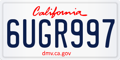 CA license plate 6UGR997