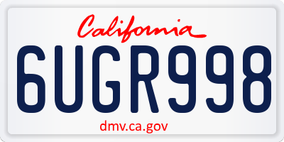 CA license plate 6UGR998