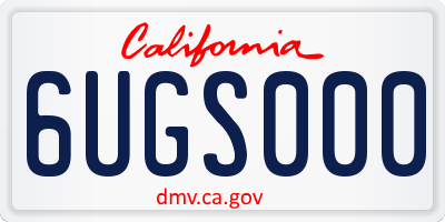 CA license plate 6UGS000